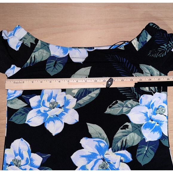 Banana Republic Top Size Small Floral Boat Neck Off Shoulder Butterfly Sleeve - Picture 6 of 8